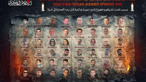 Hamás publica una "imagen de despedida" de los rehenes por la ofensiva en ciudad de Gaza