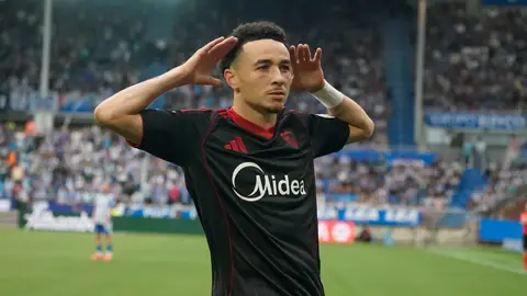 Rubén Vargas celebra su gol en Mendizorroza. Rubén Vargas celebra su gol en Mendizorroza.