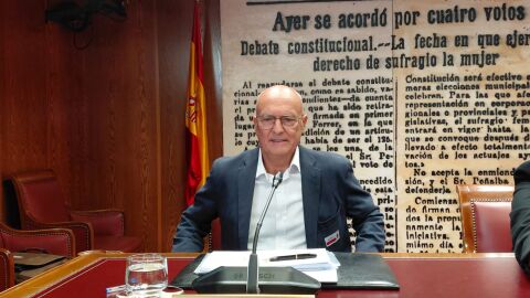 El exconsejero de Cohesi&oacute;n Territorial navarro Bernardo Ciriza al inicio en la Comisi&oacute;n Koldo del Senado