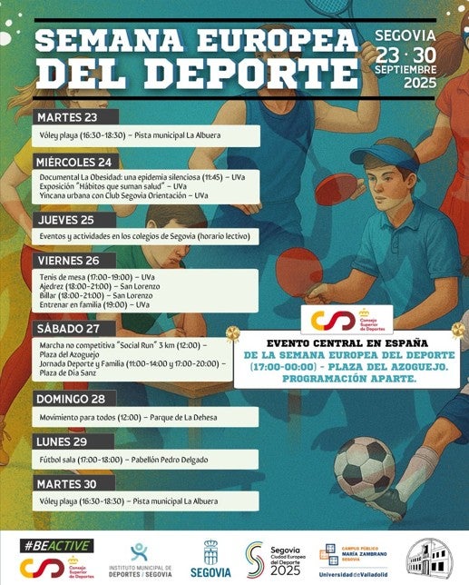 Segovia Acoge este sábado el evento central de la Semana Europea del Deporte en España Segovia Acoge este sábado el evento central de la Semana Europea del Deporte en España