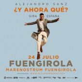 Alejandro Sanz cerrará su gira española el 24 de julio de 2026 en Marenostrum Fuengirola