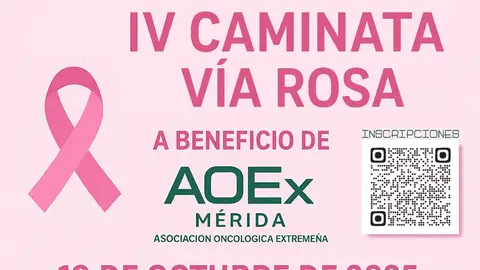 La IV Caminata Vía Rosa recorrerá la ciudad el 19 de octubre en una cita deportiva para recaudar fondos para AOEX La IV Caminata Vía Rosa recorrerá la ciudad el 19 de octubre en una cita deportiva para recaudar fondos para AOEX
