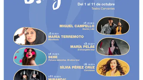 Miguel Campello abre mañana S!ngulares, que continúa con María Terremoto, María Peláe, Bebe, Sílvia Pérez Cruz y Miranda! Miguel Campello abre mañana S!ngulares, que continúa con María Terremoto, María Peláe, Bebe, Sílvia Pérez Cruz y Miranda!