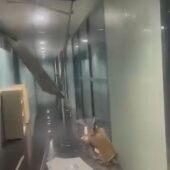 Derrumbe del techo en el colegio Les Palmeres de Canet