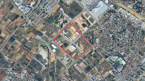 En rojo, zona donde se construirá la planta semiconductores