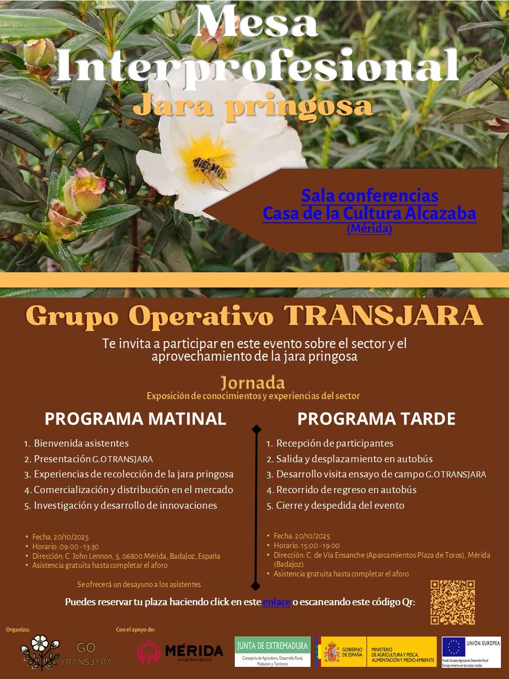 Mérida acogerá la Primera Mesa Interprofesional de la Jara Pringosa en Extremadura el 20 de octubre Mérida acogerá la Primera Mesa Interprofesional de la Jara Pringosa en Extremadura el 20 de octubre