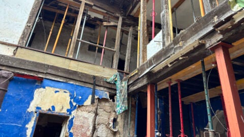 Obras de consolidaci&oacute;n de la Casa Palacio de los Campo de Arce
