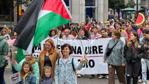 Manifestaci&oacute;n en apoyo al pueblo de Palestina en Gij&oacute;n