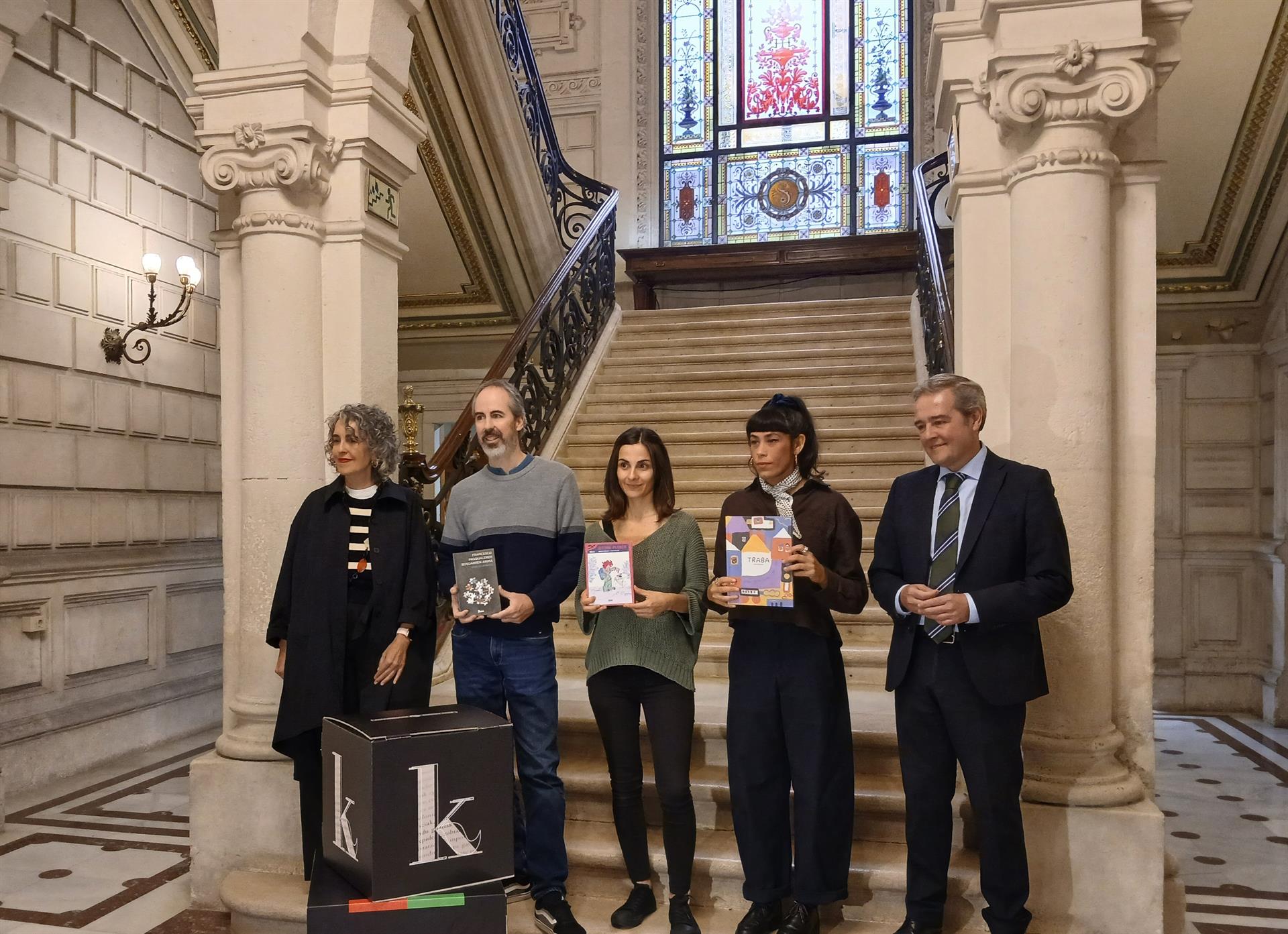 Unai Elorriaga, Karmele Mitxelena y Maite Rosende, Premios Euskadi de Literatura 2025 Unai Elorriaga, Karmele Mitxelena y Maite Rosende, Premios Euskadi de Literatura 2025
