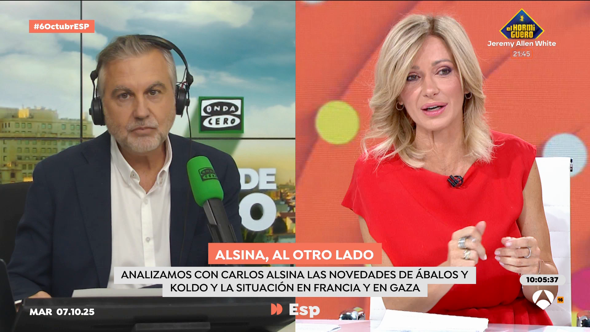 Carlos Alsina en Espejo Público: "La relación entre Koldo y Ábalos es algo anómala, el primero lo paga todo pero no consta que le paguen nada" Carlos Alsina en Espejo Público: "La relación entre Koldo y Ábalos es algo anómala, el primero lo paga todo pero no consta que le paguen nada"