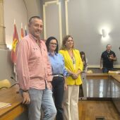 Miembros del equipo de Gobierno de la Diputación tras la rueda de prensa