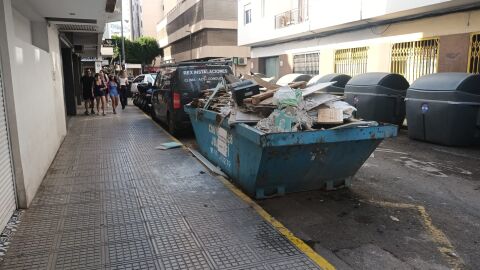 Escombros acumulados en la ciudad de Ibiza