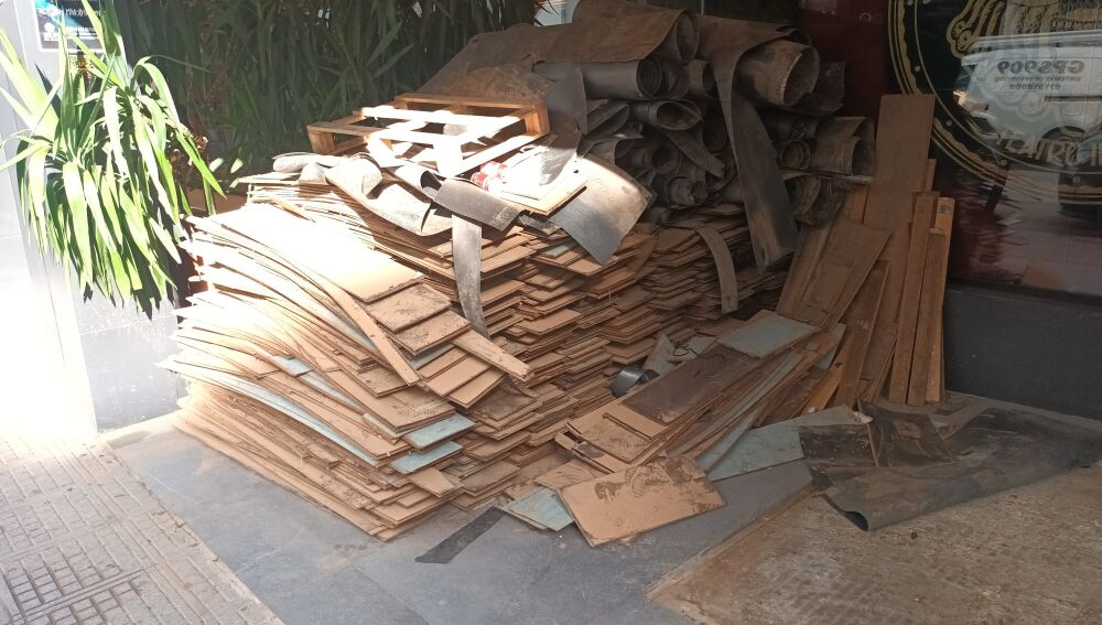 Aún hay material acumulado en distintas partes de la ciudad de Ibiza