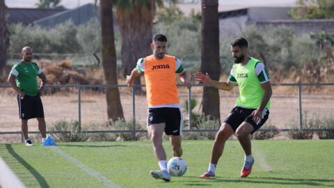 Albarr&aacute;n, en el entrenamiento de hoy