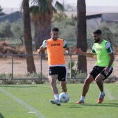 Albarrán, en el entrenamiento de hoy