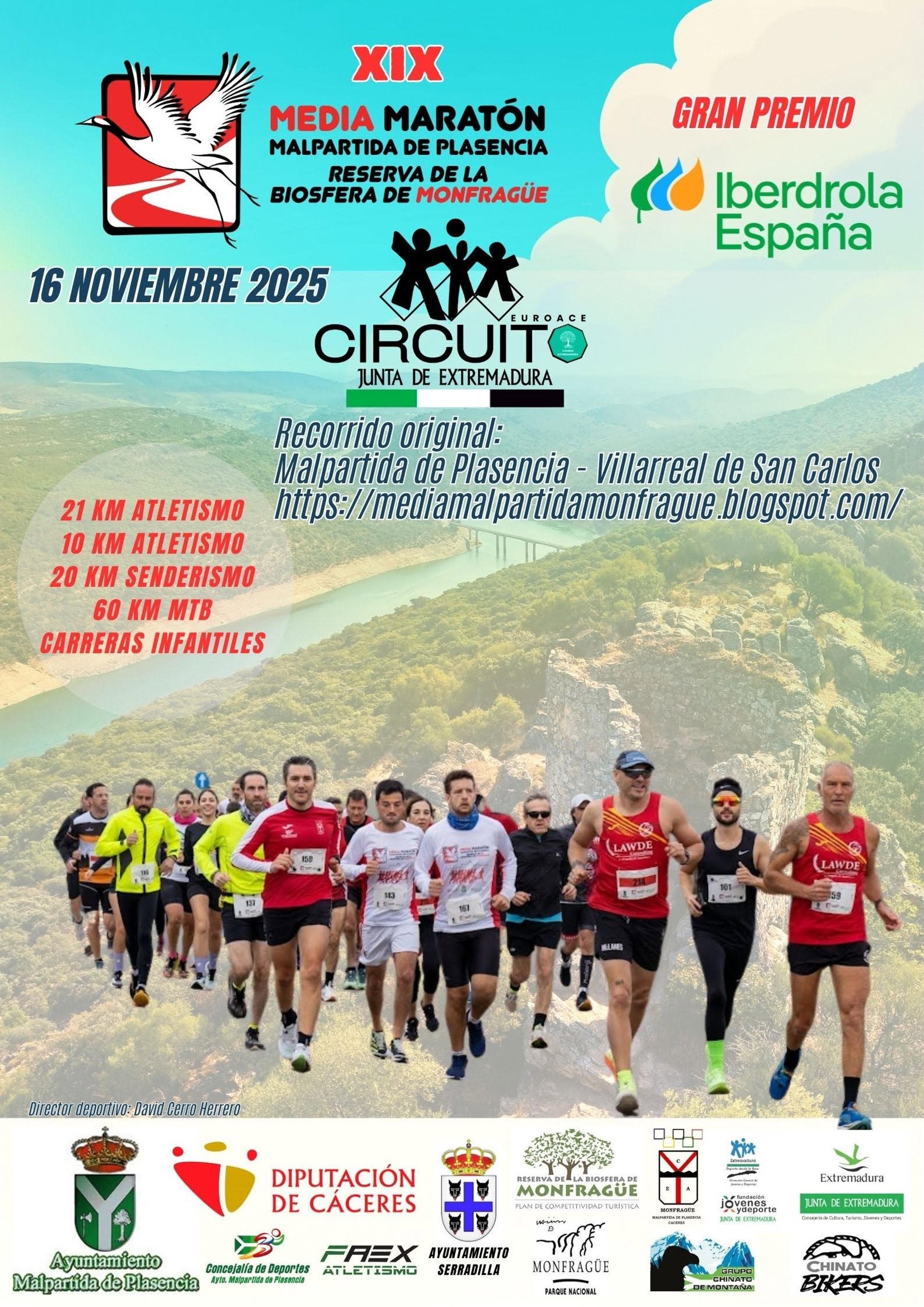 La XIX Media Maratón Malpartida de Plasencia Reserva de la Biosfera de Monfragüe tendrá lugar el 16 de noviembre La XIX Media Maratón Malpartida de Plasencia Reserva de la Biosfera de Monfragüe tendrá lugar el 16 de noviembre