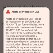 Alerta enviada por Protección Civil. Alerta enviada por Protección Civil.