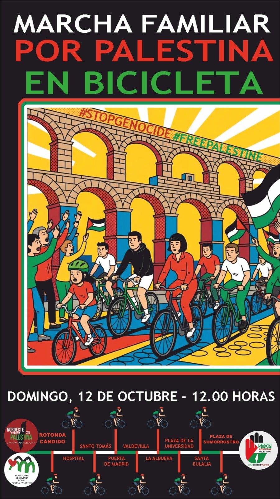 Segovia acoge el domingo una marcha en bici para apoyar al pueblo palestino Segovia acoge el domingo una marcha en bici para apoyar al pueblo palestino