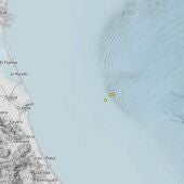 Localización de los seismos en Cullera