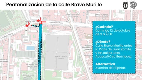 Un tramo de la calle de Bravo Murillo ser&aacute; peatonal este domingo