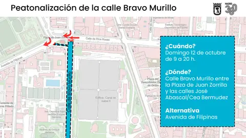 Un tramo de la calle de Bravo Murillo será peatonal este domingo Un tramo de la calle de Bravo Murillo será peatonal este domingo
