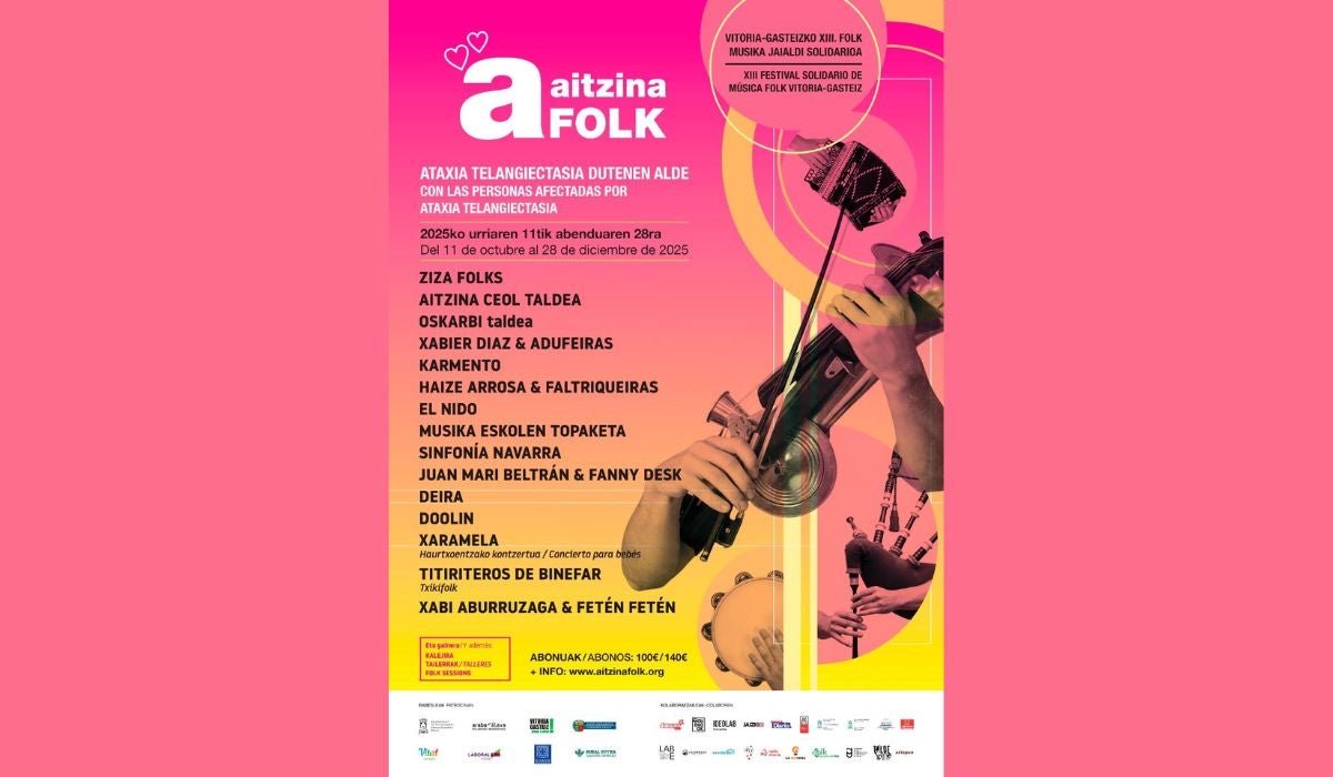 Aitzina Folk 2025: música, solidaridad y esperanza contra la ataxia telangiectasia Aitzina Folk 2025: música, solidaridad y esperanza contra la ataxia telangiectasia