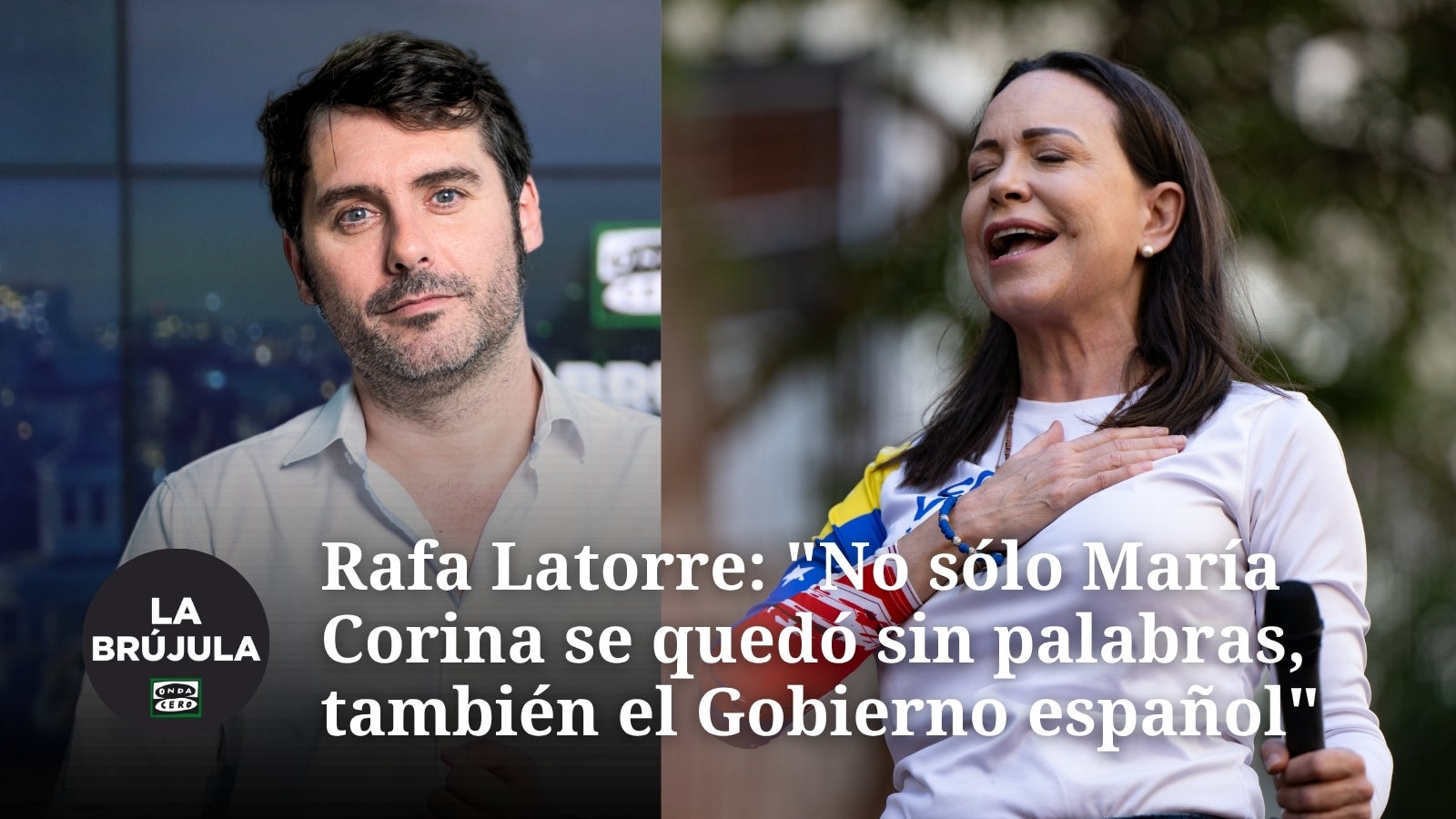 Rafa Latorre opina sobre el Nobel de la Paz y la reacción del Ejecutivo: "No sólo María Corina se quedó sin palabras, también el Gobierno" Rafa Latorre opina sobre el Nobel de la Paz y la reacción del Ejecutivo: "No sólo María Corina se quedó sin palabras, también el Gobierno"