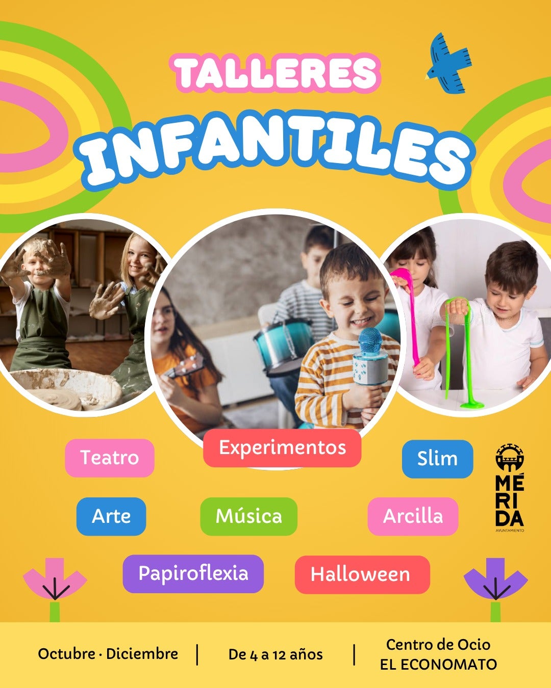 El Ayuntamiento de Mérida presenta el programa de actividades infantiles que se desarrollarán los meses de octubre, noviembre y diciembre El Ayuntamiento de Mérida presenta el programa de actividades infantiles que se desarrollarán los meses de octubre, noviembre y diciembre