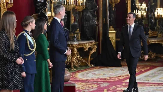 El presidente del Gobierno, Pedro Sánchez, a su llegada a la recepción de los Reyes en el Palacio Real El presidente del Gobierno, Pedro Sánchez, a su llegada a la recepción de los Reyes en el Palacio Real