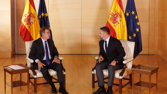 Imagen de archivo de un encuentro entre Feijóo y Abascal Imagen de archivo de un encuentro entre Feijóo y Abascal