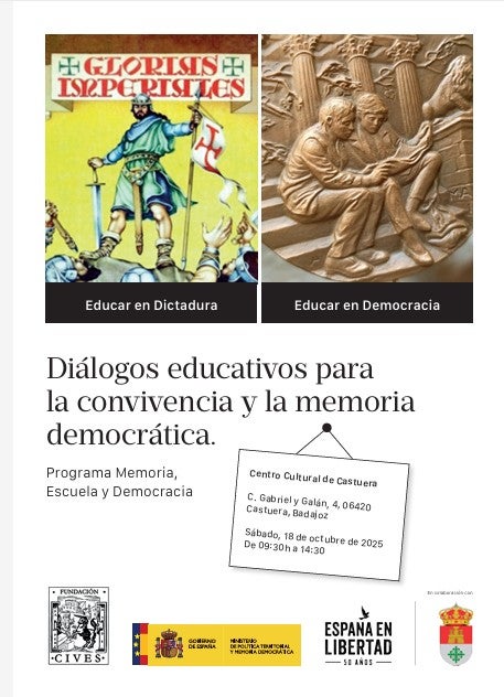 Una Jornada en Castuera ensalzará la educación frente al adoctrinamiento de la dictadura el sábado 18 de octubre Una Jornada en Castuera ensalzará la educación frente al adoctrinamiento de la dictadura el sábado 18 de octubre