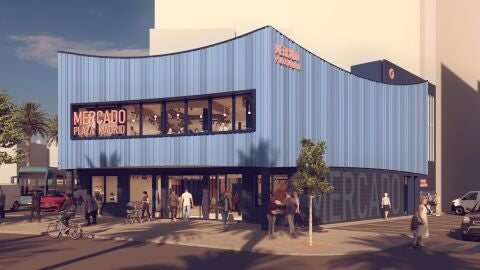 Simulaci&oacute;n del aspecto exterior que tendr&aacute; el Mercado Plaza Madrid tras la rehabilitaci&oacute;n del mismo. 