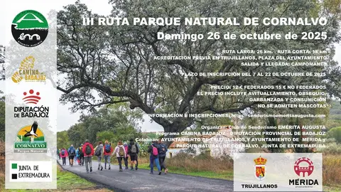 El Club de Senderismo Emérita Augusta organiza una nueva edición de la Ruta Parque Natural de Cornalvo el domingo 26 de octubre El Club de Senderismo Emérita Augusta organiza una nueva edición de la Ruta Parque Natural de Cornalvo el domingo 26 de octubre