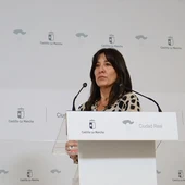 Blanca Fernández durante la rueda de prensa Blanca Fernández durante la rueda de prensa