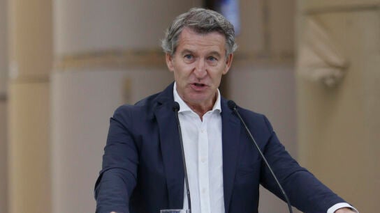 El presidente del PP, Alberto N&uacute;&ntilde;ez Feij&oacute;o, en un acto en Soria