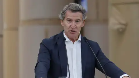 El presidente del PP, Alberto Núñez Feijóo, en un acto en Soria El presidente del PP, Alberto Núñez Feijóo, en un acto en Soria