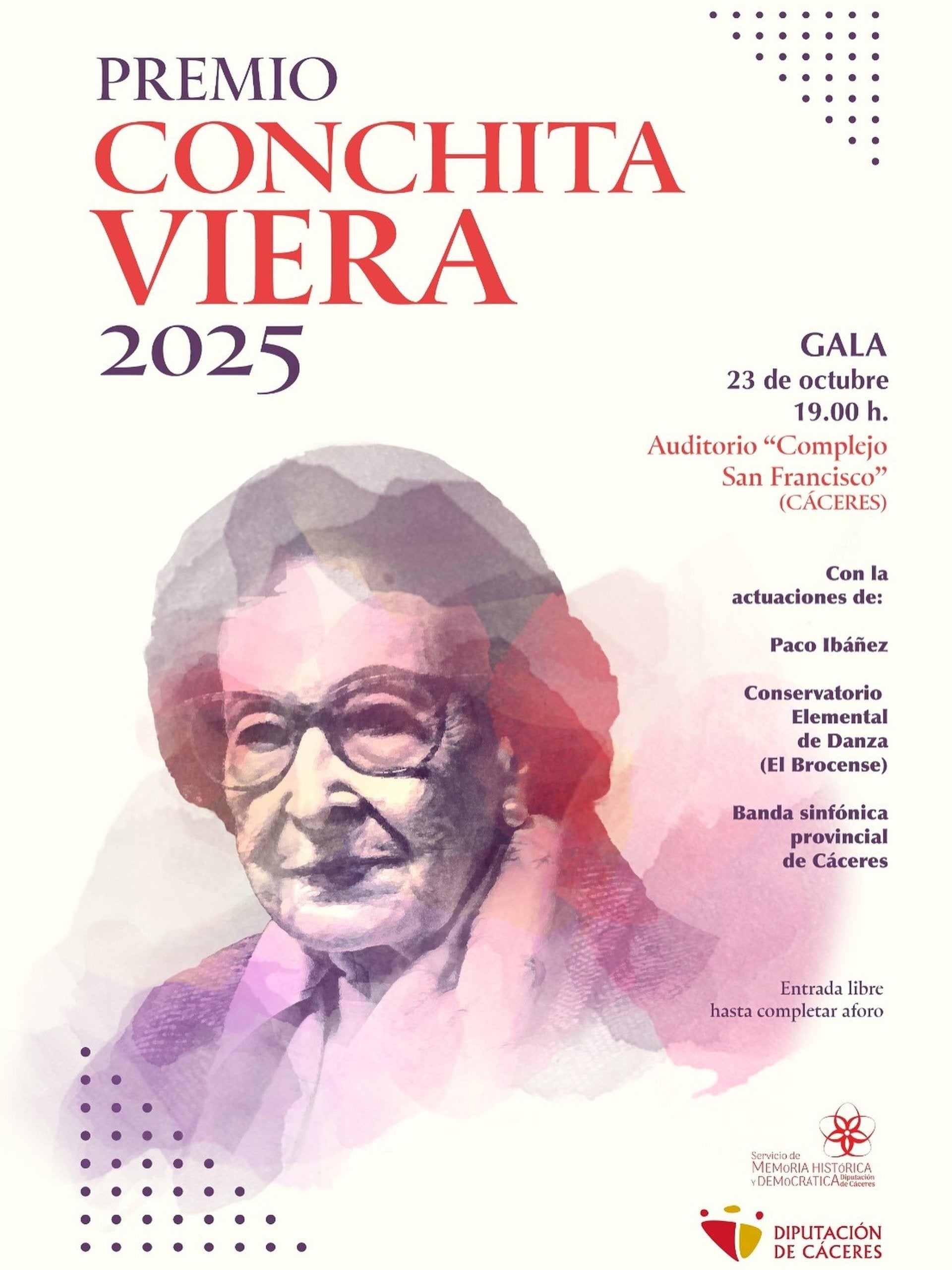 La Diputación de Cáceres celebra este jueves la segunda edición de los Premios Conchita Viera sobre memoria histórica La Diputación de Cáceres celebra este jueves la segunda edición de los Premios Conchita Viera sobre memoria histórica