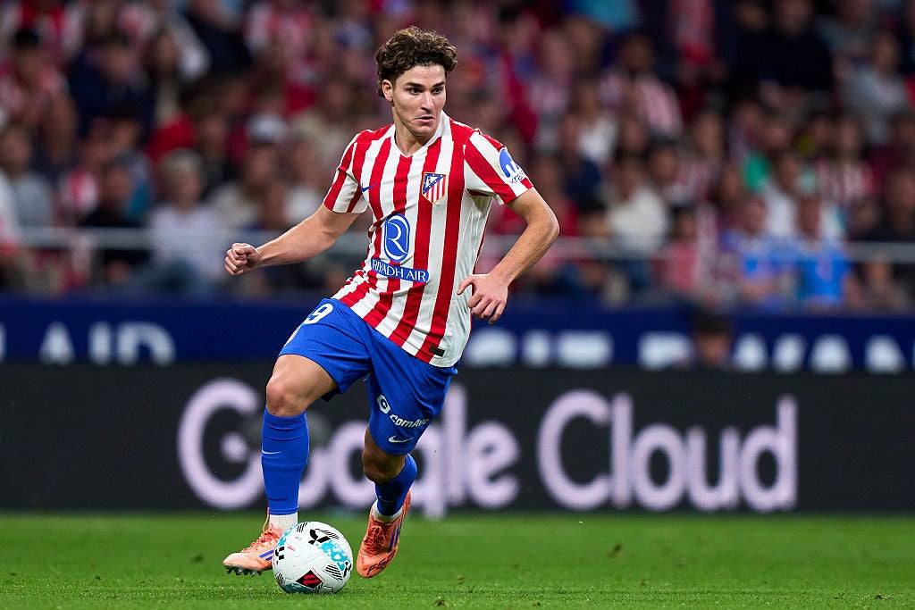 Julián Álvarez durante un partido con el Atlético de Madrid Julián Álvarez durante un partido con el Atlético de Madrid