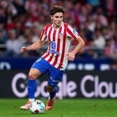 Julián Álvarez durante un partido con el Atlético de Madrid