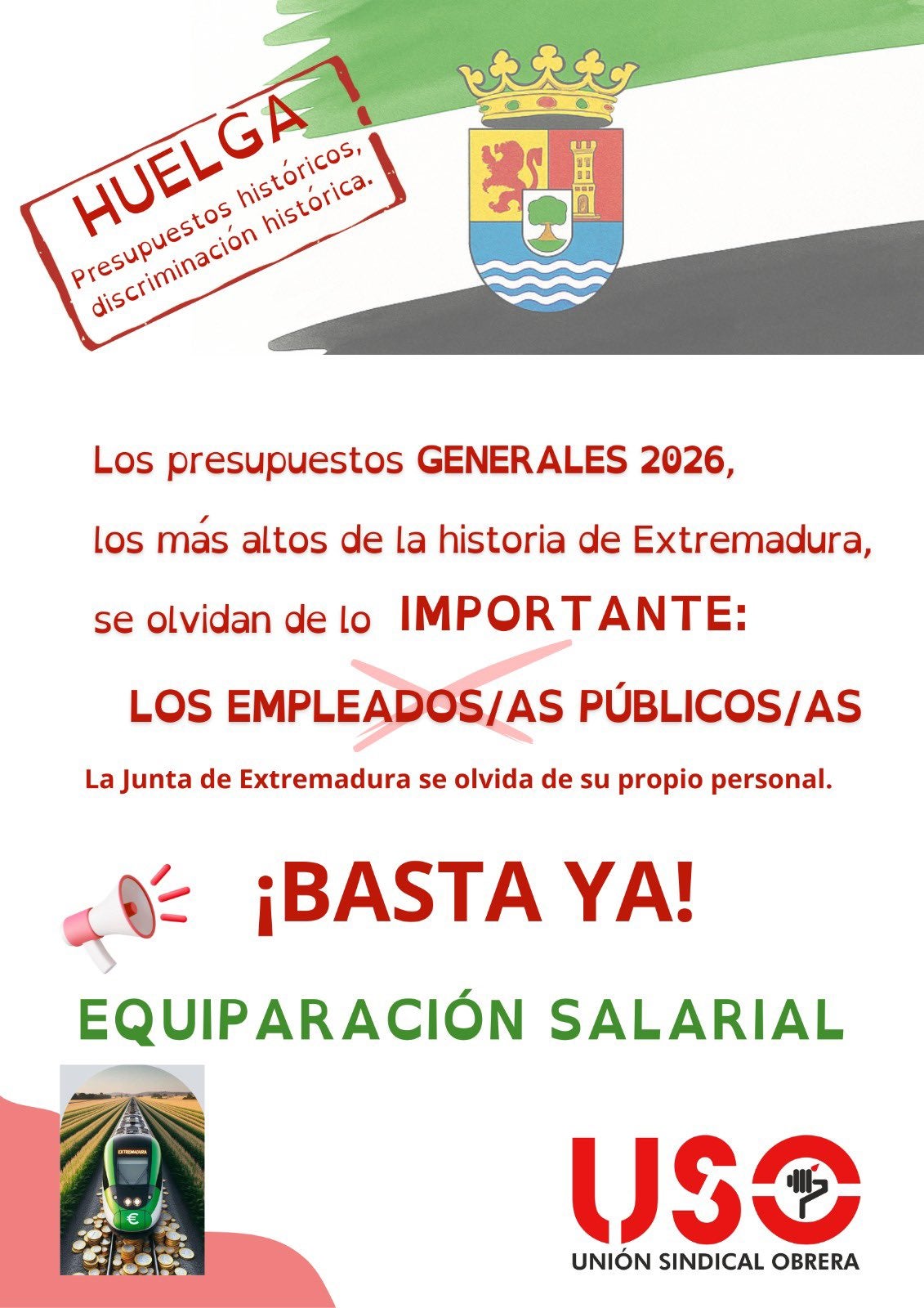 USO convoca 28 jornadas de huelga en la Administración Pública de la Junta de Extremadura USO convoca 28 jornadas de huelga en la Administración Pública de la Junta de Extremadura
