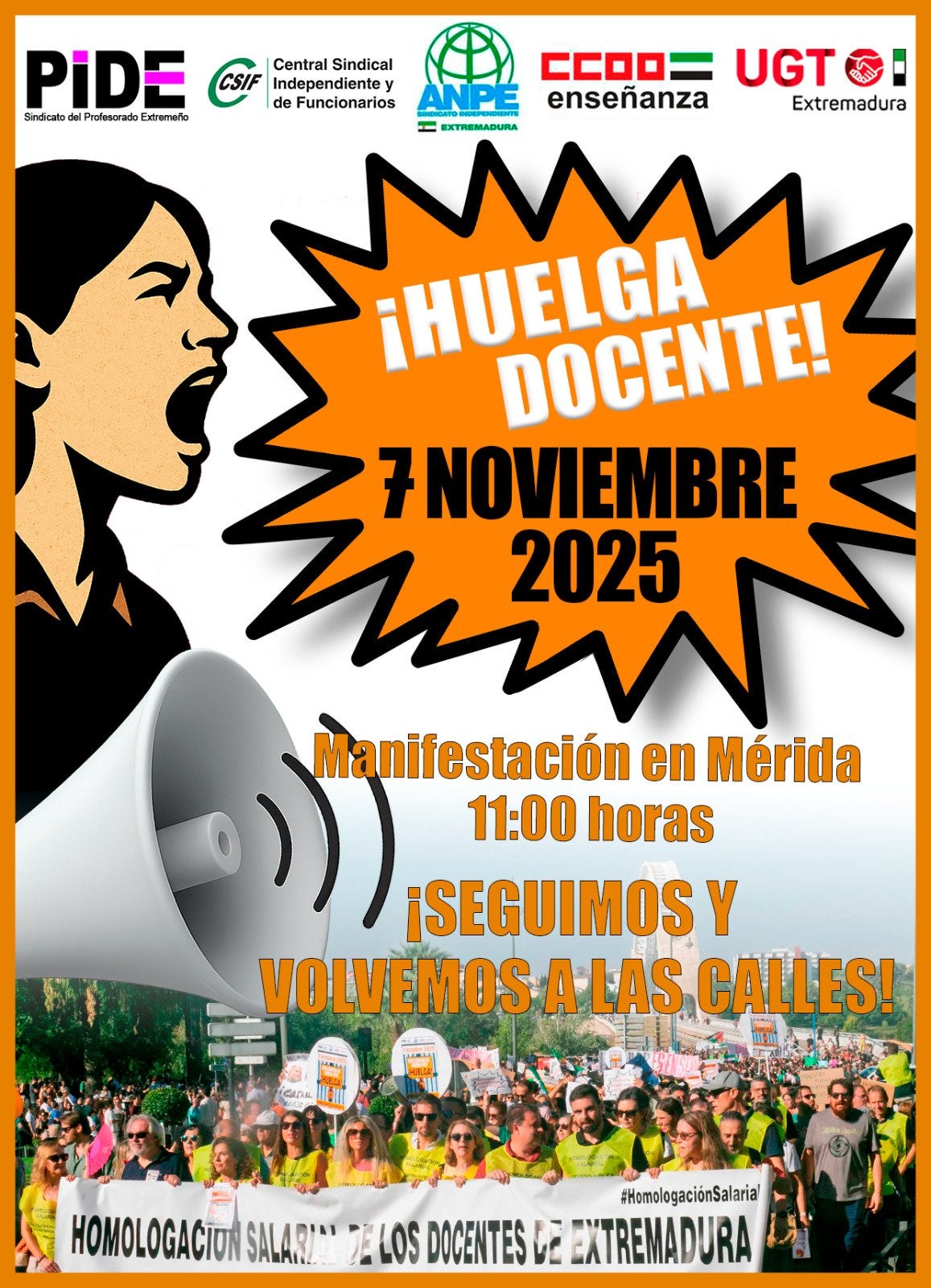 Los sindicatos vuelven a llamar a los docentes extremeños a la huelga el día 7 de noviembre, con una nueva manifestación en Mérida Los sindicatos vuelven a llamar a los docentes extremeños a la huelga el día 7 de noviembre, con una nueva manifestación en Mérida