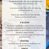 Menú especial San Frutos Menú especial San Frutos