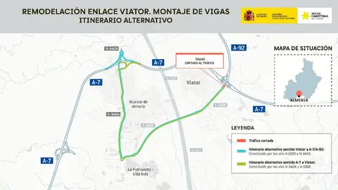 Mapa del itinerario alternativo Mapa del itinerario alternativo