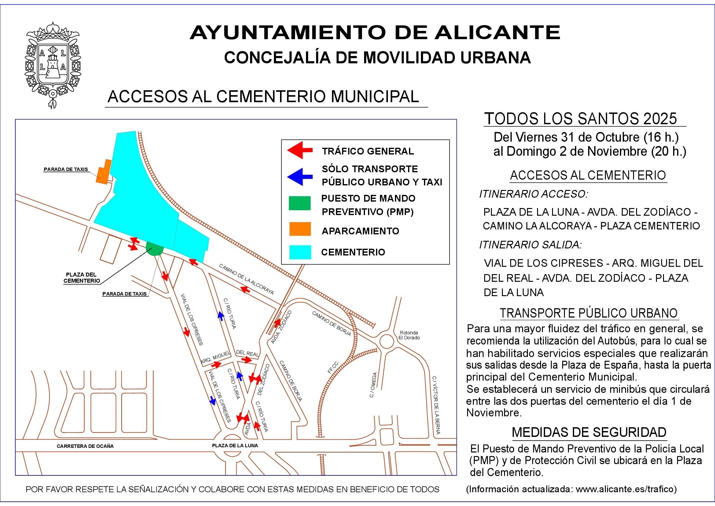 Refuerzo en la seguridad, el transporte y la limpieza en el Cementerio por el día de Todos los Santos Refuerzo en la seguridad, el transporte y la limpieza en el Cementerio por el día de Todos los Santos