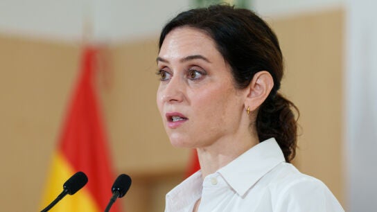 Isabel D&iacute;az Ayuso, presidenta de la Comunidad de Madrid, en una rueda de prensa
