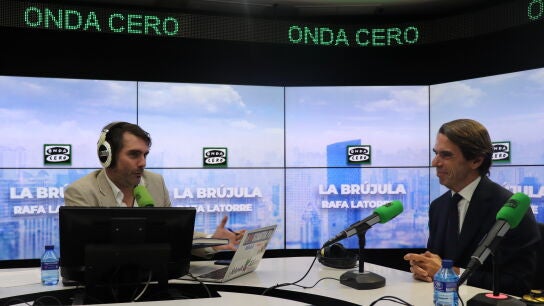 Jos&eacute; Mar&iacute;a Aznar durante su entrevista con Rafa Latorre