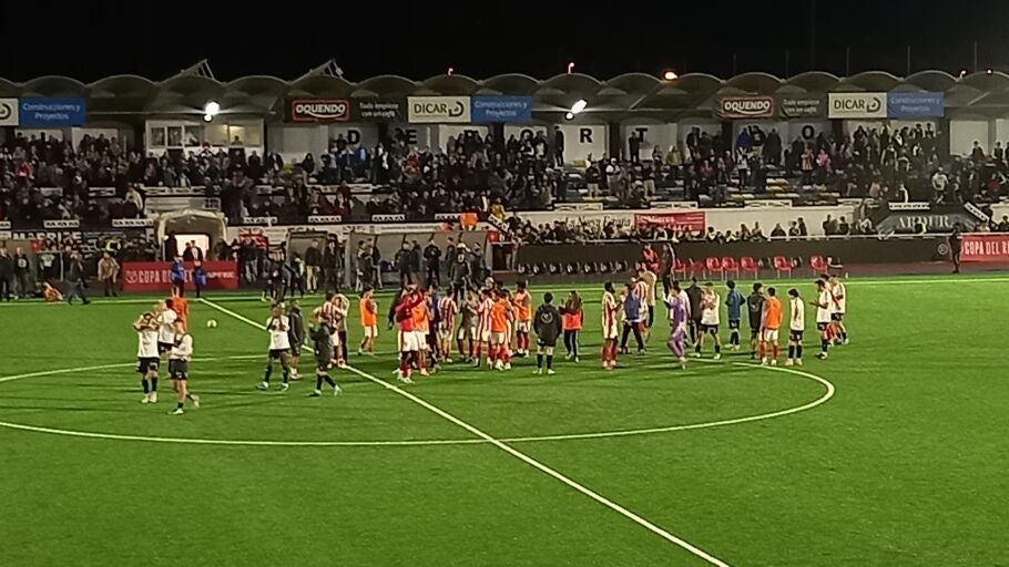 Imagen del final del partido en Mieres