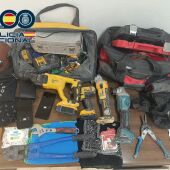 Material intervenido por la Policiía Nacional de Alzira
