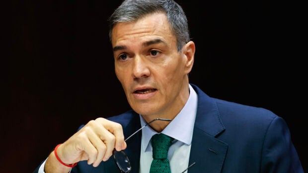 El presidente del Gobierno, Pedro Sánchez, durante su comparecencia ante la comisión de investigación del caso Koldo, este jueves en el Senado.