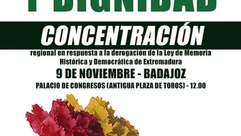 La Asociación 25 de Marzo convocan una protesta el 9 de noviembre en Badajoz contra el "atropello" de la ley de Concordia de PP y Vox La Asociación 25 de Marzo convocan una protesta el 9 de noviembre en Badajoz contra el "atropello" de la ley de Concordia de PP y Vox